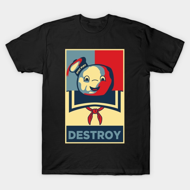 Stay Puft Destroy Ghostbusters T-Shirt by joefixit2